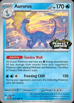 2x Pokemon Aurorus Perfect Order Hot Topic Exclusive Promo Holo 024/088 SEALED - Image 3