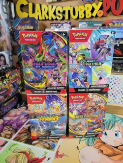 4 Pokemon booster bundles surging sparks, phantasmal Flames, journey together, - Image 1