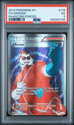2014 POKEMON XY PHANTOM FORCES #119 FULL ART/XEROSIC PSA 3 - Image 1