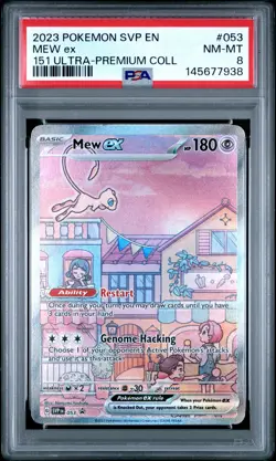 2023 POKEMON SVP EN-SV BLACK STAR PROMO 151 ULTRA-PREM COLL #053 MEW EX PSA 8 - Image 1