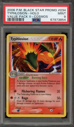 Pokemon Typhlosion Value Pk. 2 Black Star Cosmos Holo Promo #034 PSA 9 Mint - Image 1