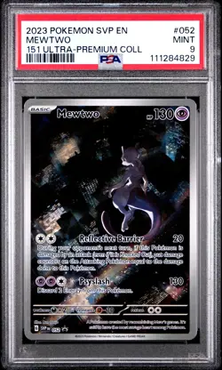 2023 POKEMON SVP EN-SV BLACK STAR PROMO 151 ULTRA-PREM COLL #052 MEWTWO PSA 9 - Image 1