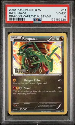 2012 POKEMON B&W DRAGON VAULT DRAGON VAULT STAMP #11 RAYQUAZA PSA 4 - Image 1