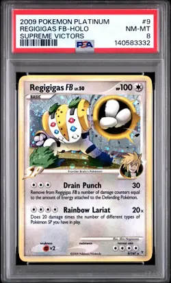 2009 Pokemon Platinum Supreme Victors 9/147 Regigigas Holo PSA 8 NM Rare VINTAGE - Image 1