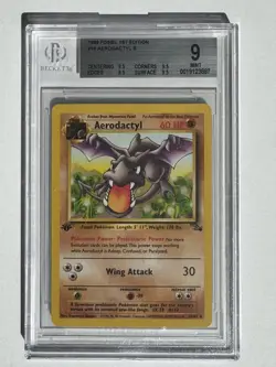 1999 Pokemon Fossil 1st Edition #016 Aerodactyl BGS 9 - Image 1