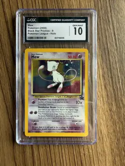Pokemon Mew Black Star Promo 9 Holo CGC 10 Gem Mint 2000 WOTC League Rare - Image 1