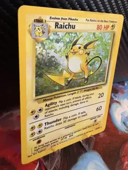 Raichu 14/102 Base Set Holo Rare Pokemon Card WOTC 1999 LP - Image 4