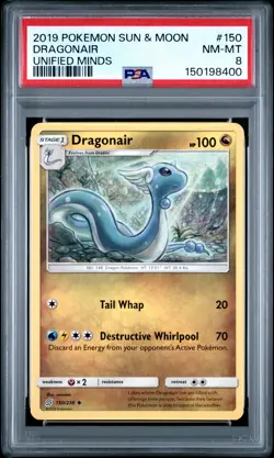 2019 POKEMON SUN & MOON UNIFIED MINDS #150 DRAGONAIR PSA 8 - Image 1