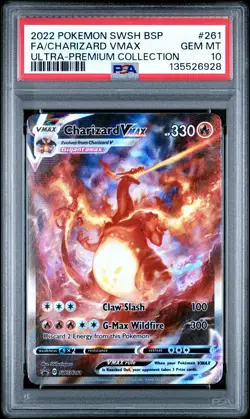 2022 POKEMON SWSH ULTRA-PREMIUM COLLECTION #261 FULL ART/CHARIZARD VMAX PSA 10 - Image 1