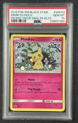 MIMIKYU HOLO PSA 10 2019 POKEMON SM BSP #SM163 PROMO TEAM UP SINGLE BLISTER 7389 - Image 1