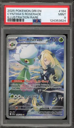 Pokemon Cynthia's Roserade Destined Rivals Illustration Rare #184 PSA 9 Mint - Image 1