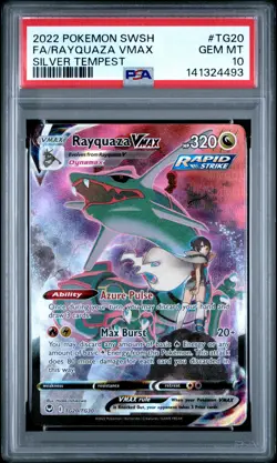 2022 POKEMON SWORD & SHIELD SILVER TEMPEST #TG20 FULL ART/RAYQUAZA VMAX PSA 10 - Image 1