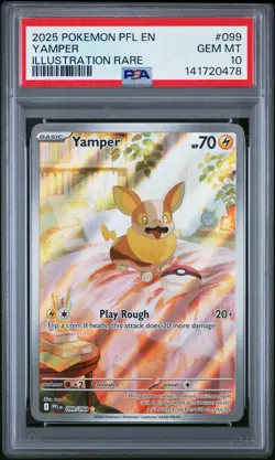 2025 POKEMON PFL EN-PHANTASMAL FLAMES ILLUSTRATION RARE #099 YAMPER PSA 10 - Image 1