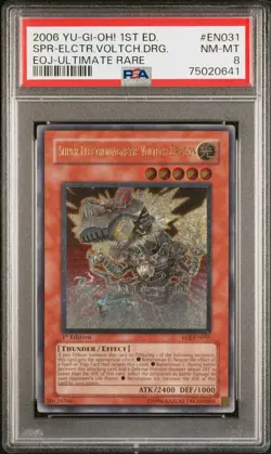 Super-electromagnetic Voltech Dragon EOJ-EN031 1st Ed Ultimate Rare Yugioh PSA 8 - Image 1