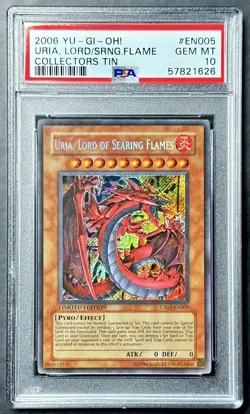 2006 Yugioh URIA, LORD OF SEARING FLAMES CT03-EN005 Secret Rare PSA 10 Gem Mint - Image 1