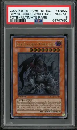 Sky Scourge Norleras FOTB-EN022 1st Edition-ultimate Rare Yugioh PSA 8 *662 - Image 1