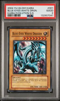 2004 YU-GI-OH! KAIBA EVOLUTION STARTER DECK #001 BLUE-EYES WHITE DRAGON PSA 2 - Image 1