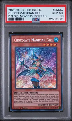 2020 YU-GI-OH! THE DARK SIDE 1ST ED #ENS52 CHOCOLATE MAGICIAN GIRL PSA 10 - Image 1