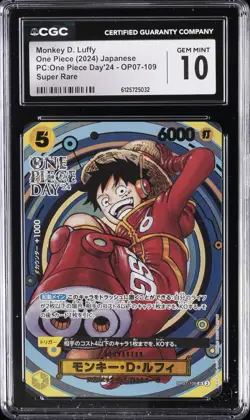 2024 ONE PIECE JPN ONE PIECE DAY 24 SUPER RARE MONKEY D. LUFFY CGC 10 GEM MINT - Image 1