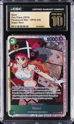 2023 ONE PIECE PARAMOUNT WAR SUPER RARE #OP02-036 NAMI CGC 10 PRISTINE - Image 1