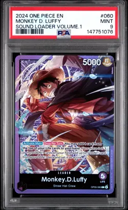 2024 ONE PIECE PROMOS SOUND LOADER VOLUME.1 #060 MONKEY D. LUFFY PSA 9 - Image 1