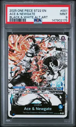 2025 ONE PIECE STARTER DECK ST22-ACE & NEWGATE #001 ACE & NEWGATE PSA 9 - Image 1