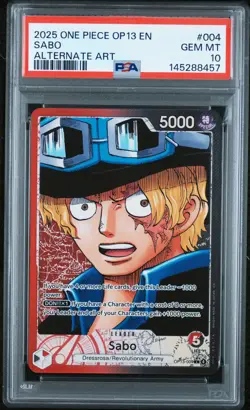 2025 ONE PIECE OP13-CARRYING ON HIS WILL ALTERNATE ART #004 SABO PSA 10 - Image 1