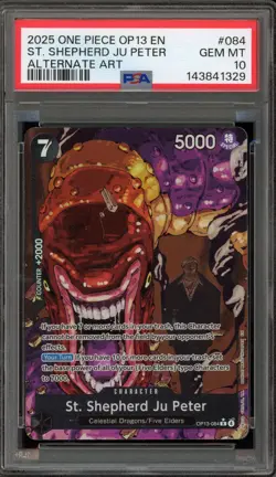 One Piece CCG St. Shepherd Ju Peter Alternate Art OP13-084 PSA 10 Gem Mint - Image 1