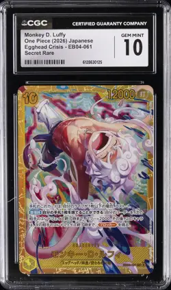 2026 ONE PIECE JPN EGGHEAD CRISIS SECRET RARE MONKEY D. LUFFY CGC 10 GEM MINT - Image 1