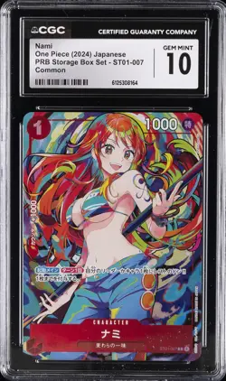 2024 ONE PIECE JPN PRB STORAGE BOX SET COMMON #ST01-007 NAMI CGC 10 GEM MINT - Image 1