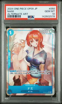 2024 ONE PIECE JPN OP09-EMPERORS IN THE NEW WORLD ALTERNATE ART #050 NAMI PSA 10 - Image 1