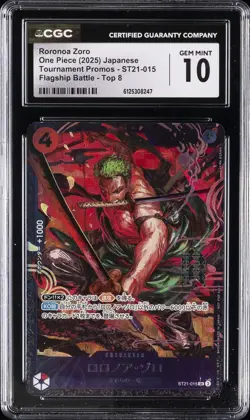 2025 ONE PIECE JPN FLAGSHIP BATTLE TOP 8 RORONOA ZORO CGC 10 GEM MINT - Image 1