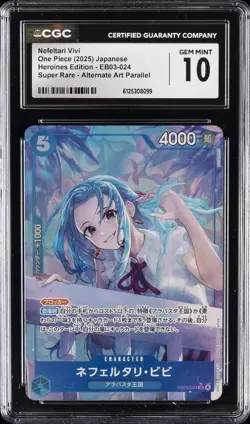 2025 ONE PIECE JPN SUPER RARE ALT ART #EB03-024 NEFELTARI VIVI CGC 10 GEM MINT - Image 1