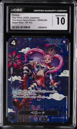 2025 ONE PIECE JPN SUPER RARE #OP06-093 PERONA CGC 10 GEM MINT - Image 1