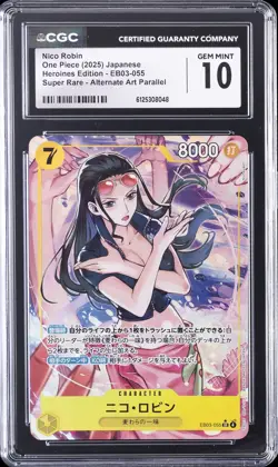 2025 ONE PIECE JPN SUPER RARE ALT ART #EB03-055 NICO ROBIN CGC 10 GEM MINT - Image 1