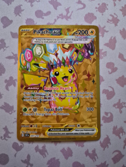 Pokemon Pikachu ex 247/191 Sv08: Surging Sparks Hyper Rare Gold Card - Image 1