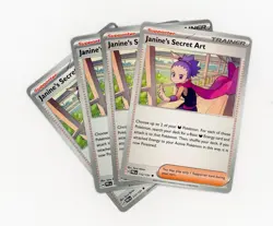 4x Janine's Secret Art 112/131 x4 - NM Prismatic Evolutions Pokemon Playset - Image 1