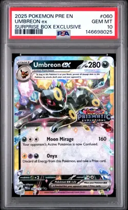 2025 POKEMON PRE EN-PRISMATIC EVOLUTIONS #060 UMBREON EX PSA 10 - Image 1