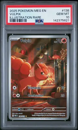 2025 POKEMON MEG EN-MEGA EVOLUTION ILLUSTRATION RARE #138 VULPIX PSA 10 - Image 1