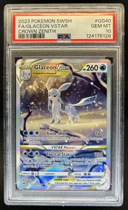 2023 Pokemon SWSH Crown Zenith Glaceon VST Galarian Gallery #GG40/GG70 PSA 10 - Image 1