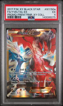 2017 POKEMON XY BLACK STAR PROMO PREM TRAINER XY COLL FULL ART/YVELTAL EX PSA 5 - Image 1