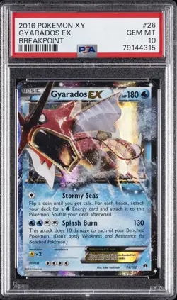2016 POKEMON XY BREAKPOINT #26 GYARADOS EX PSA 10 - Image 1