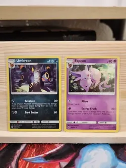Umbreon 120/214 & Espeon 89/214 Sm-Lost Thunder Pokemon Cards - Image 1