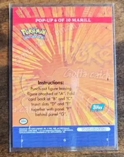Pokemon Marill Pop-Up Card TV Animation 3-Topps 2000 - Image 2