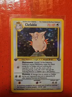 Pokemon Clefable Jungle 1st Edition Holo Rare 70 HP Stage 1 01/64 1999 Card - Image 1