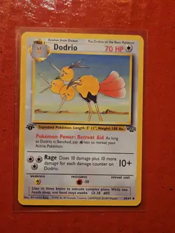 Pokemon Dodrio Jungle 1st Edition Uncommon 70 HP Stage 1 34/64 1999 Regular Card - Image 1