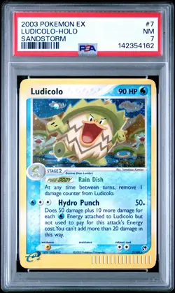 2003 POKEMON EX SANDSTORM #7 LUDICOLO-HOLO PSA 7 - Image 1