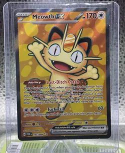 Pokemon Meowth EX Card 107/088 POR Holo Rare English 2015 Basic - Image 1