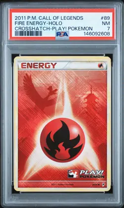 2011 POKEMON CALL OF LEGENDS #89 FIRE ENERGY-HOLO PSA 7 - Image 1