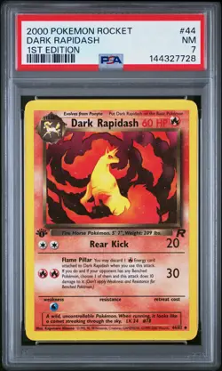 2000 POKEMON ROCKET 1ST EDITION #44 DARK RAPIDASH PSA 7 - Image 1